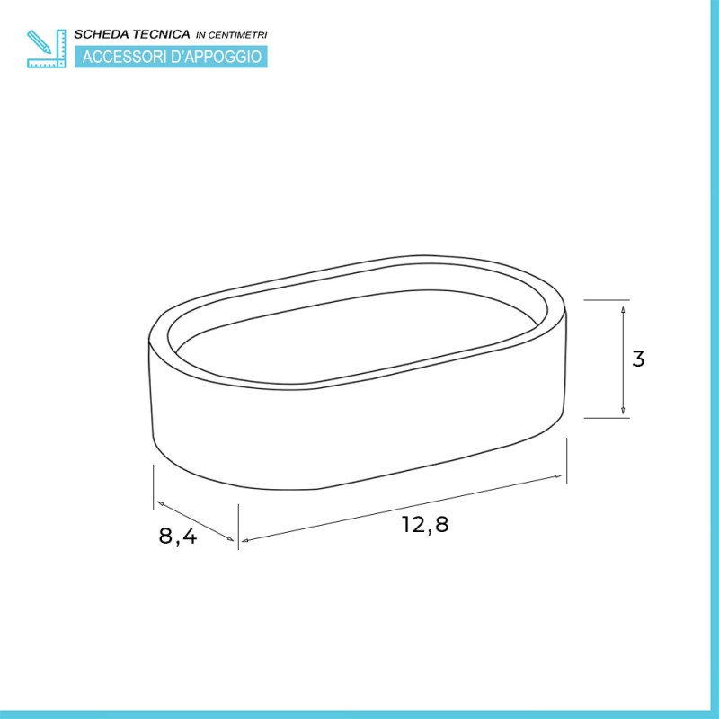 Biscottini 2 Porta saponetta in Porcellana Le Bain L20,5xPR12.3xH12,5 - Porta saponetta Bagno a Forma di Vasca - Svuotatasche Ingresso - Portasapone Bagno