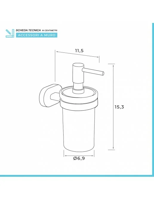 Gedy Brenda Dispenser di sapone, Resina, Bianco Opaco, 9,2 x 7 x 16,3, Capa xtGv