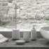 Portaspazzolini da appoggio bagno grigio Gedy serie Marika in ceramica