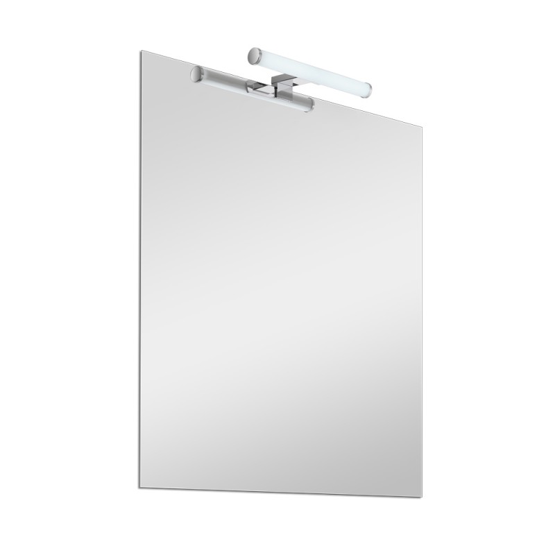 Specchio bagno 50x60 cm reversibile con luce LED naturale 