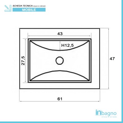 Mobile bianco lucido da bagno reversibile