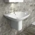 Lavabo sospeso 65 cm con semicolonna in ceramica bianco lucido