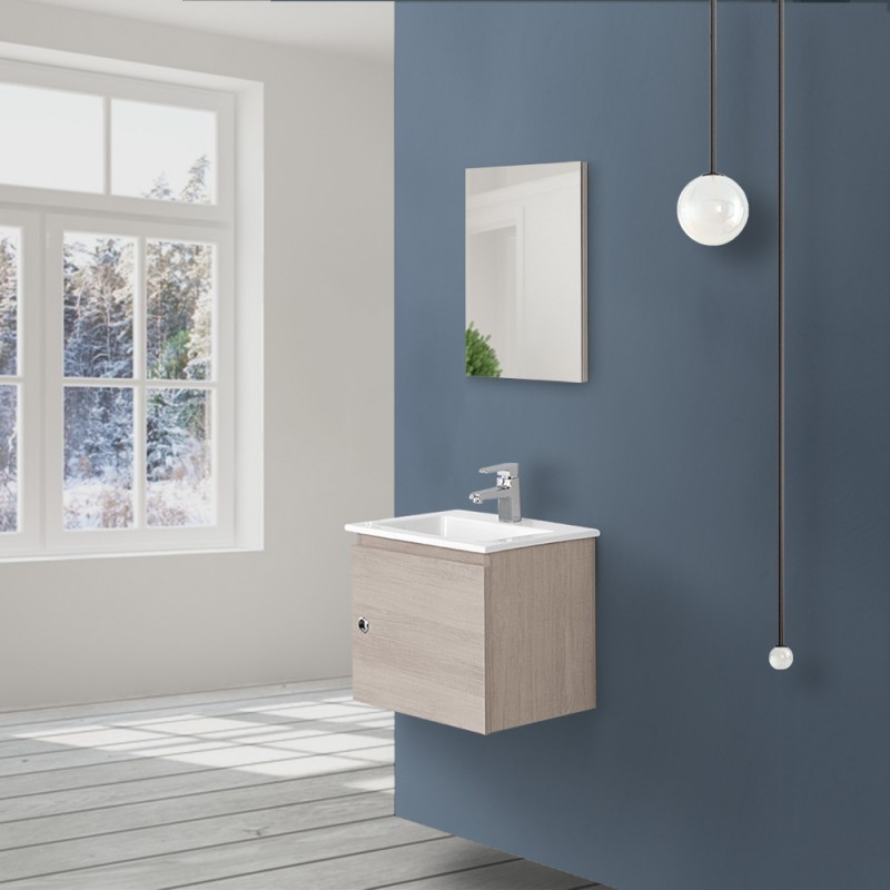 Mobile Da Bagno A Colonnina EUGAD - 160cm, 2 Cassetti, 3 Scomparti, Bianco Lucido, In MDF E Metallo, Salvaspazio - Foto 11