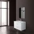 Mobile da bagno sospeso 81x50 cm bianco con cassetti rallentati completo di lavabo e specchio