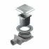 Scarico doccia a pavimento con griglia e sifone 10x10 cm acciaio inox cromato