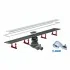 Canalina doccia a pavimento 65 cm con cover piastrellabile in acciaio inox e scarico incluso