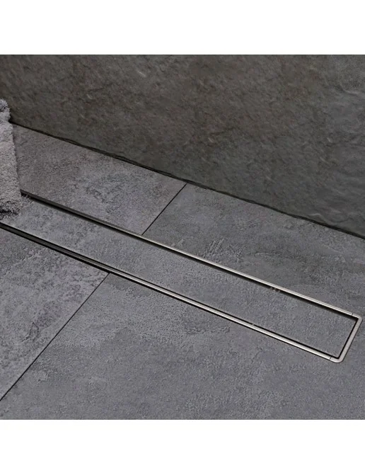 Canalina doccia in acciaio inox piastrellata da 80 cm con sifone Set completo piatto LuxeBath