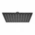 Soffione doccia quadrato 20x20 cm in acciaio inox nero opaco anticalcare