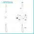 Set doccia tondo nero opaco completo di soffione 20 cm e set doccetta
