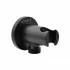 Set doccia tondo nero opaco completo di soffione 20 cm e set doccetta