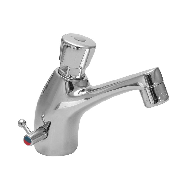 Miscelatore lavabo temporizzato a pulsante MCM ottone cromo