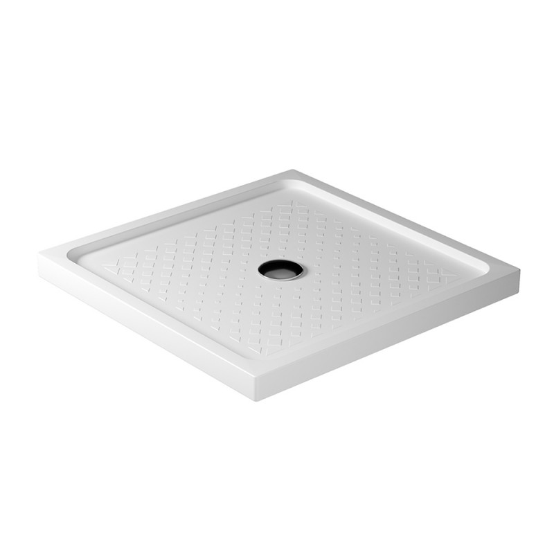 Piatto doccia 90x90 H 6 quadrato in ceramica bianca con antiscivolo