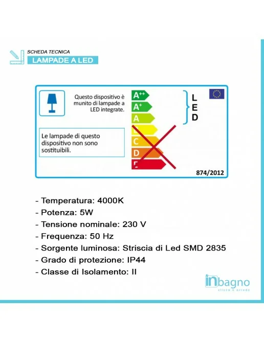 Specchio led 140x80 cm con cornice illuminante | Kamalu Bagno