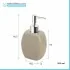 Set accessori bagno da appoggio dispenser e porta spazzolini in ceramica tortora