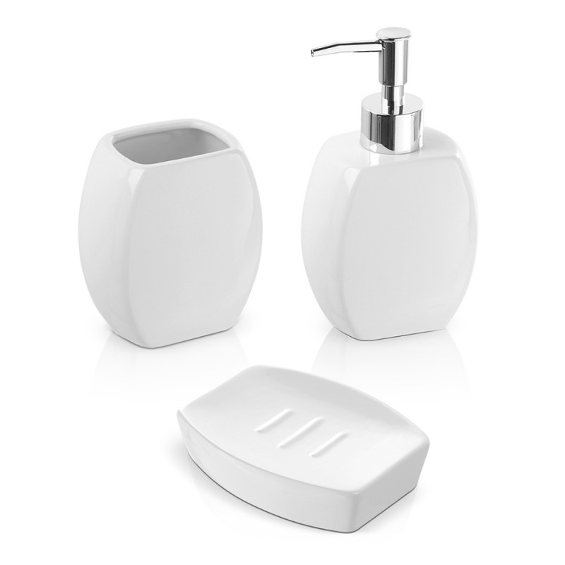 ACCESSORI BAGNO IN CERAMICA SET BAGNO KIT DA APPOGGIO PORTASAPONE ARREDO  BAGNO - IlBottegone.biz