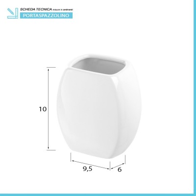 Set accessori bagno bianco da appoggio dispenser e portaspazzolini in  ceramica Cristal