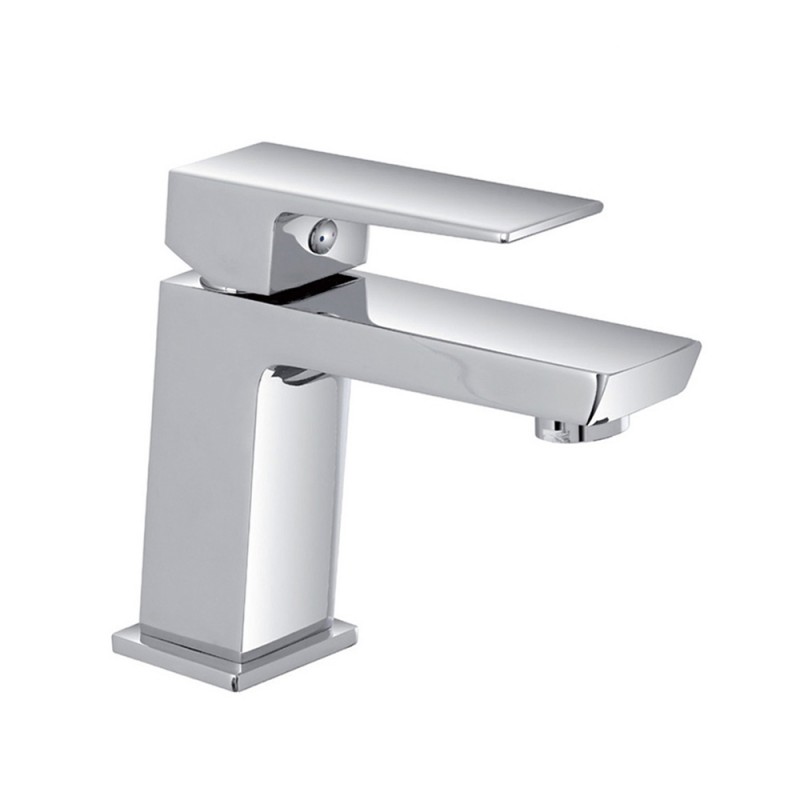 Rubinetto lavabo cromato serie Kubo con scarico click clack incluso