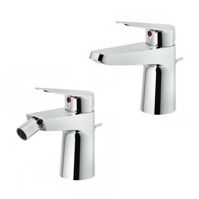 Coppia rubinetti lavabo alto e bidet Febe