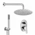 Set doccia cromato Nobili Hof con soffione tondo 25 cm, kit doccia e miscelatore