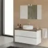 Mobile bagno sospeso 100 Town bianco top rovere fossile per lavabo d'appoggio