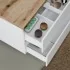 Mobile bagno sospeso 100 Town bianco top rovere naturale per lavabo d'appoggio