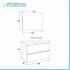 Mobile bagno sospeso 100 Town bianco top rovere naturale per lavabo d'appoggio