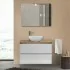 Mobile bagno sospeso 100 Town bianco top rovere naturale per lavabo d'appoggio