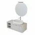 Mobile bagno sospeso 110 cm grigio nuvola Master lavabo 42,5 e specchio 80
