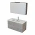 Mobile bagno sospeso 100 cm Master grigio cemento con specchio contenitore