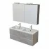 Mobile bagno sospeso 120 cm Master grigio doppio lavabo e 4 cassetti