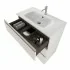 Mobile bagno a terra 80 cm Master bianco con lavabo e specchio contenitore