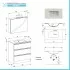 Mobile bagno a terra 80 cm Master bianco con lavabo e specchio contenitore