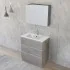Mobile bagno a terra 80 cm Master grigio con lavabo e specchio contenitore