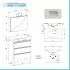 Mobile bagno a terra 80 cm Master grigio con lavabo e specchio contenitore