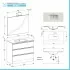 Mobile bagno a terra 100 cm Master grigio con lavabo e specchio