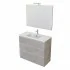 Mobile bagno a terra 100 cm Master grigio con lavabo e specchio