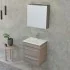 Mobile bagno sospeso 55 cm Smart olmo con lavabo e specchio contenitore