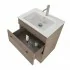 Mobile bagno sospeso 55 cm Smart olmo con lavabo e specchio contenitore
