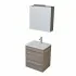 Mobile bagno sospeso 55 cm Smart olmo con lavabo e specchio contenitore