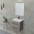 Mobile bagno sospeso 55 cm Smart olmo/lava con lavabo e specchio