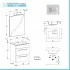 Mobile bagno sospeso 55 cm Smart olmo/lava con lavabo e specchio