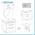Mobile bagno sospeso 80 cm Smart grigio legno con lavabo e specchio