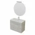 Mobile bagno sospeso 80 cm Smart grigio legno con lavabo e specchio
