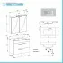 Mobile bagno sospeso 80 cm Smart olmo/lava con specchio contenitore