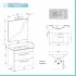 Mobile bagno sospeso 80 cm Smart grigio legno/lava con specchio 