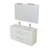 Mobile bagno sospeso 120 cm Smart bianco legno con specchio