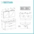 Mobile bagno sospeso 120 cm Smart bianco legno/lava con specchio contenitore