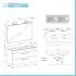 Mobile bagno sospeso 120 cm Smart olmo/lava con specchio
