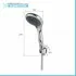 Set doccia cromato multigetto 5 funzioni con supporto e laccio