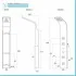 Pannello doccia idromassaggio in acciaio inox satinato con doccetta